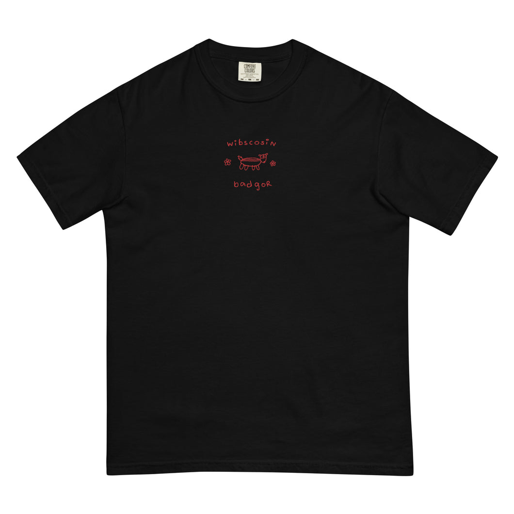 badgor t-shirt ( black with red embroidery)