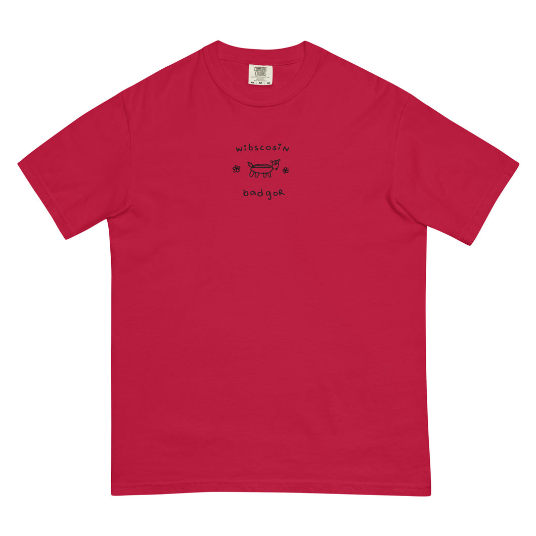 badgor t-shirt ( red with black embroidery )